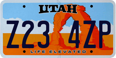UT license plate Z234ZP