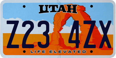 UT license plate Z234ZX