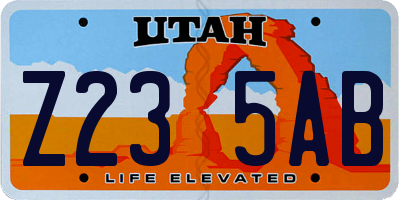 UT license plate Z235AB