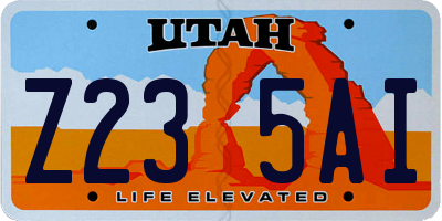 UT license plate Z235AI