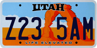 UT license plate Z235AM