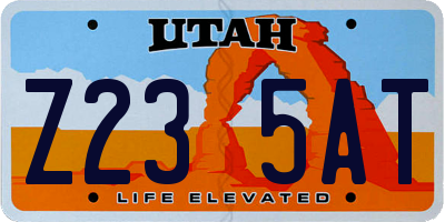 UT license plate Z235AT