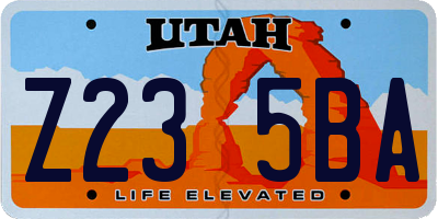UT license plate Z235BA