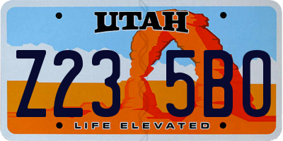 UT license plate Z235BO