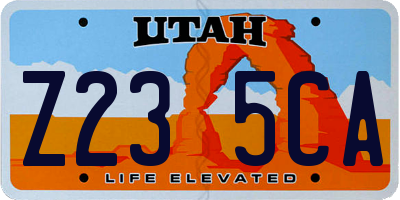 UT license plate Z235CA
