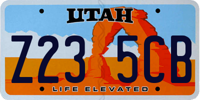 UT license plate Z235CB