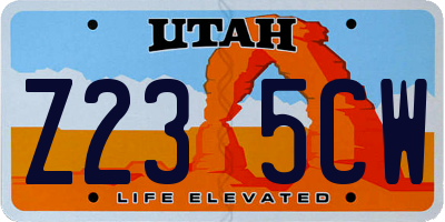 UT license plate Z235CW