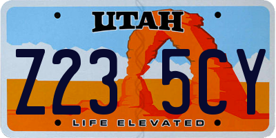 UT license plate Z235CY