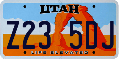 UT license plate Z235DJ
