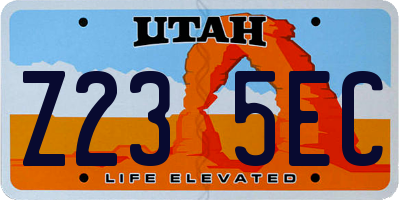 UT license plate Z235EC