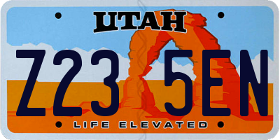 UT license plate Z235EN