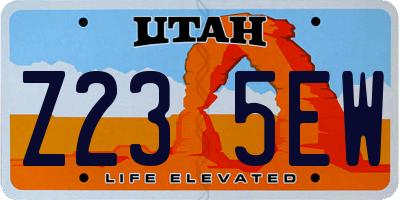 UT license plate Z235EW