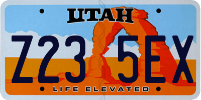UT license plate Z235EX