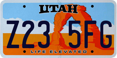 UT license plate Z235FG