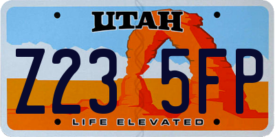 UT license plate Z235FP