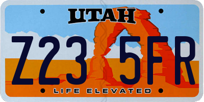 UT license plate Z235FR