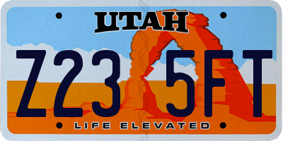 UT license plate Z235FT