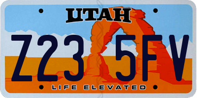 UT license plate Z235FV