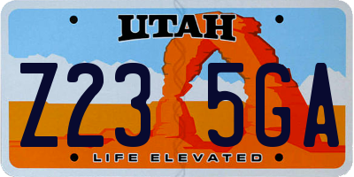 UT license plate Z235GA