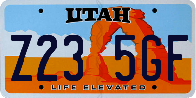 UT license plate Z235GF