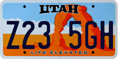 UT license plate Z235GH