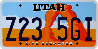 UT license plate Z235GI