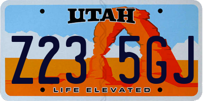 UT license plate Z235GJ