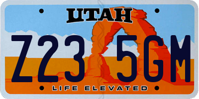 UT license plate Z235GM