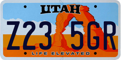 UT license plate Z235GR