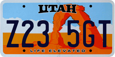 UT license plate Z235GT