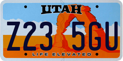 UT license plate Z235GU