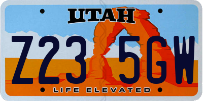 UT license plate Z235GW