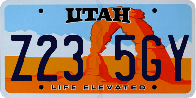 UT license plate Z235GY