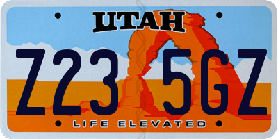 UT license plate Z235GZ