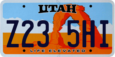 UT license plate Z235HI