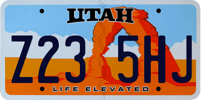 UT license plate Z235HJ