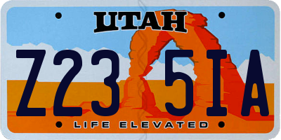 UT license plate Z235IA