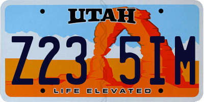 UT license plate Z235IM