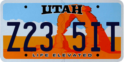 UT license plate Z235IT