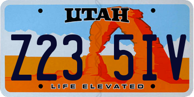 UT license plate Z235IV
