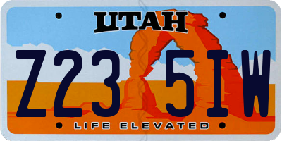 UT license plate Z235IW