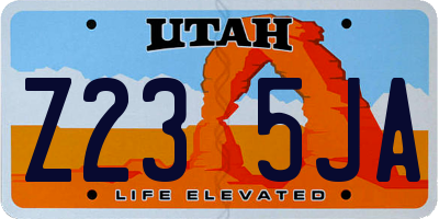 UT license plate Z235JA
