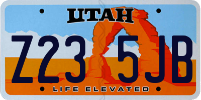 UT license plate Z235JB