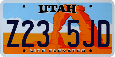UT license plate Z235JD