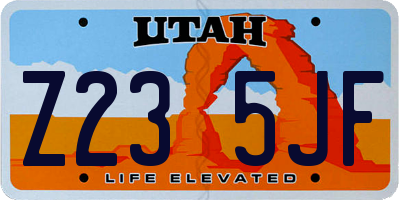 UT license plate Z235JF