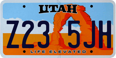 UT license plate Z235JH