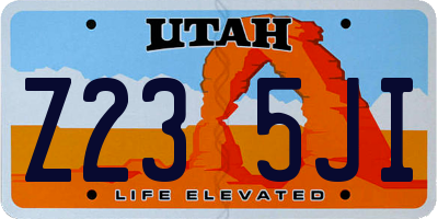 UT license plate Z235JI