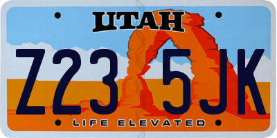 UT license plate Z235JK