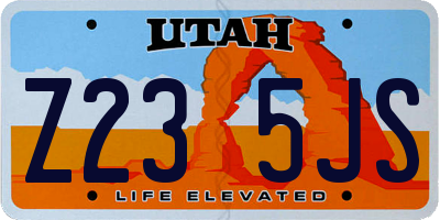 UT license plate Z235JS