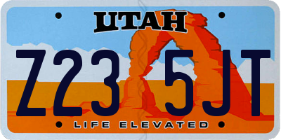 UT license plate Z235JT